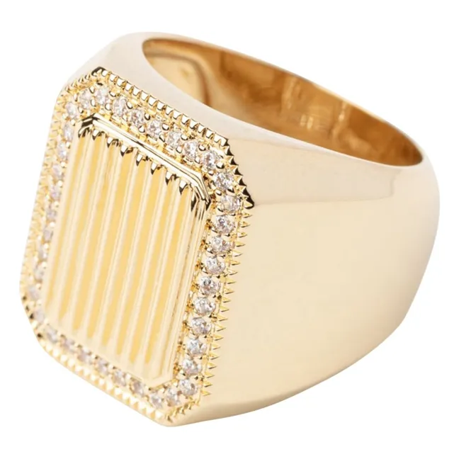 Bague Ribbed | Doré