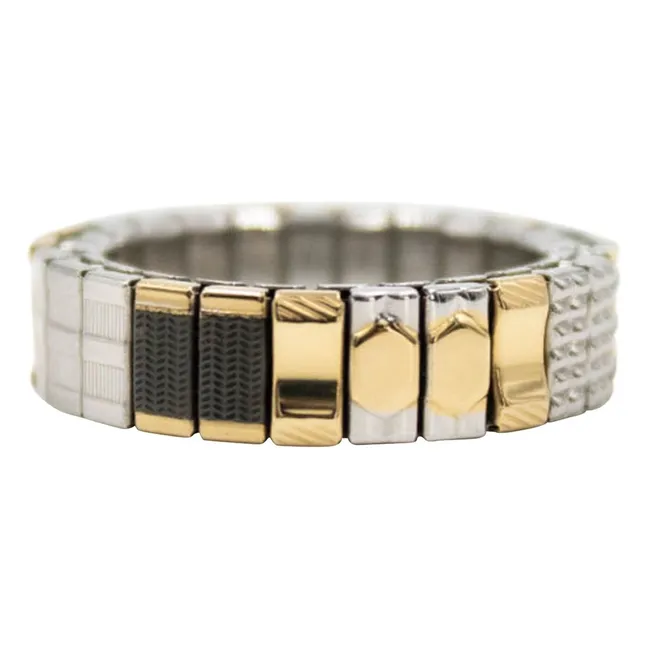 Bague Sig 6 | Noir/Doré/Argenté