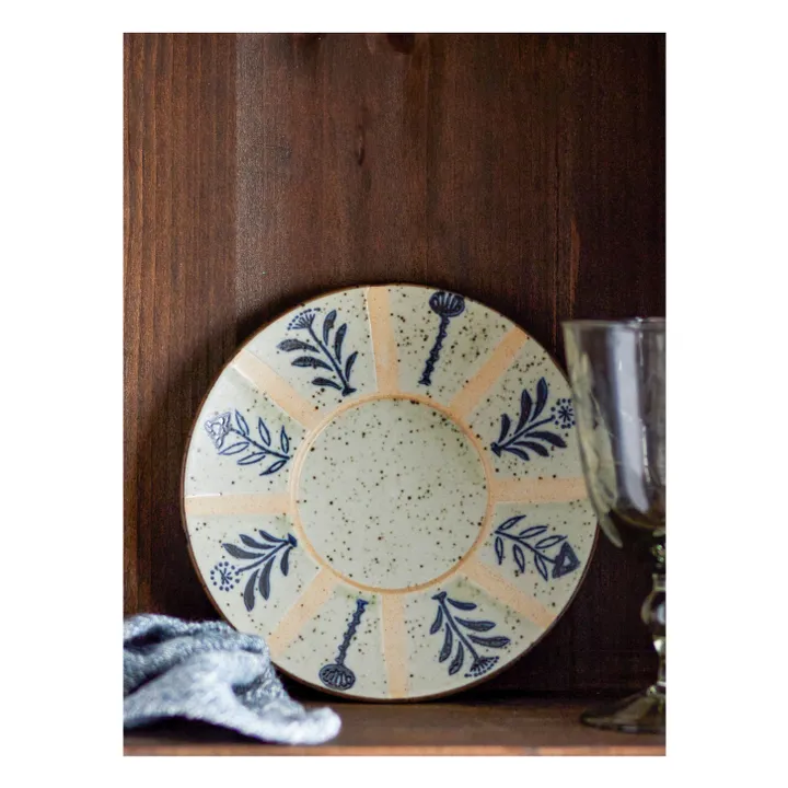 Assiette en grès Leonie | Bleu- Image produit n°1