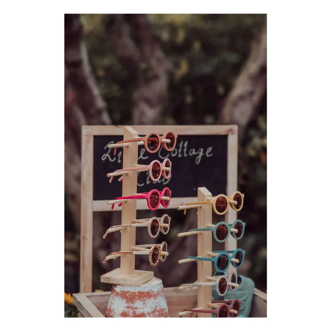 Gafas de sol originales redondas polarizadas de fibra orgánica | Verde Pálido