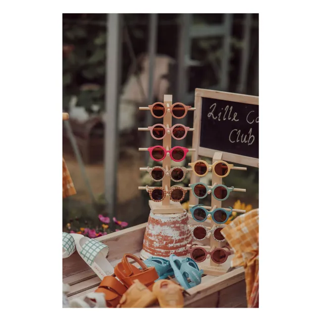 Gafas de sol originales redondas polarizadas de fibra orgánica | Verde Pálido