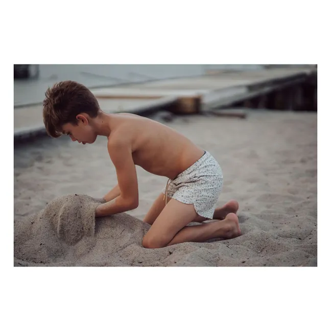 Recycled Fiber Tile Swim Shorts | Pale green