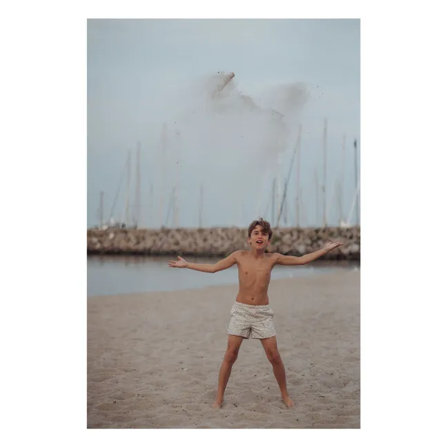 Recycled Fiber Tile Swim Shorts | Pale green