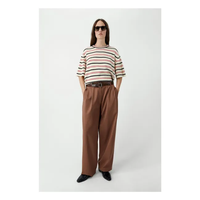 Camiseta de rayas de algodón ecológico | Crudo