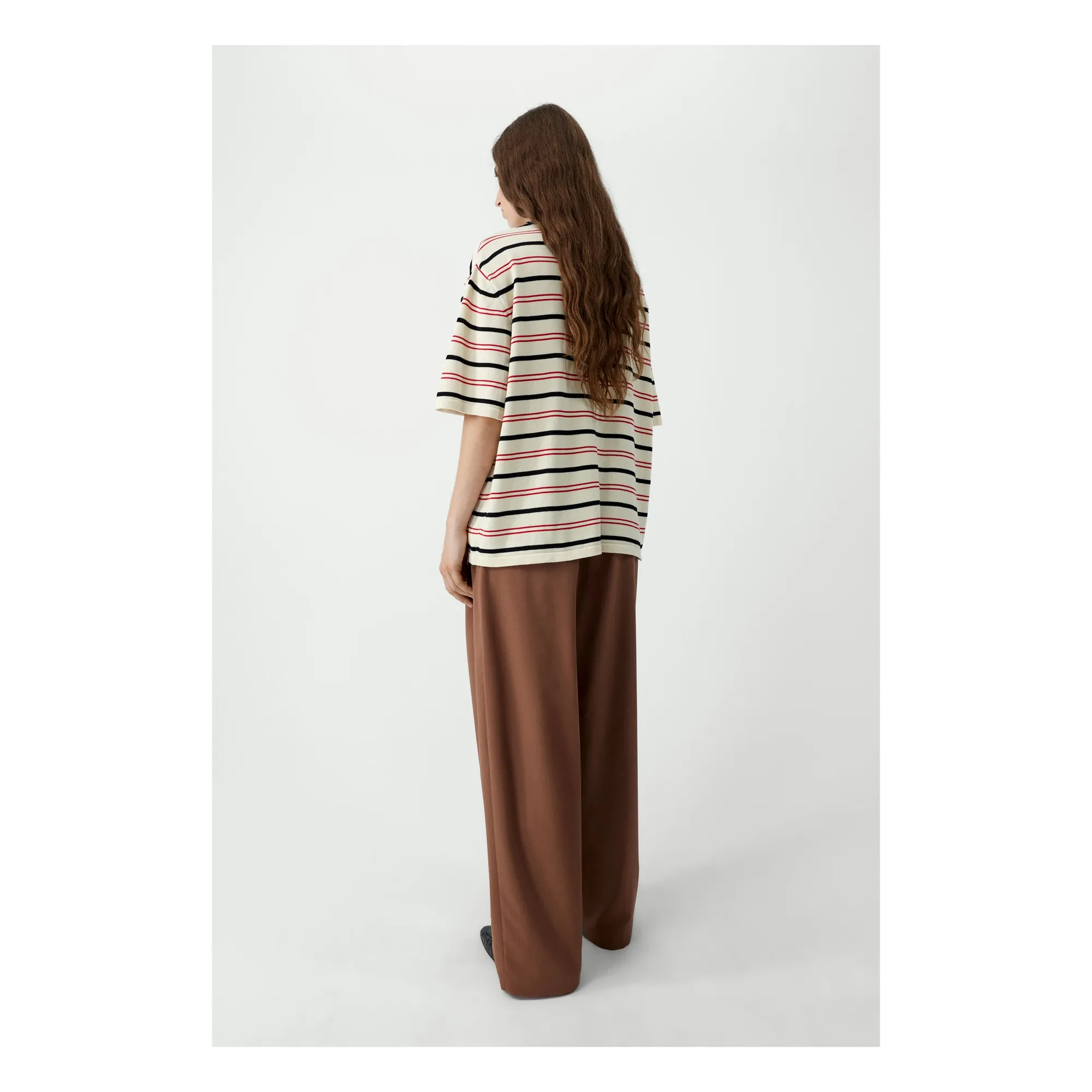 T-shirt Rayures Coton Bio | Ecru- Image produit n°3