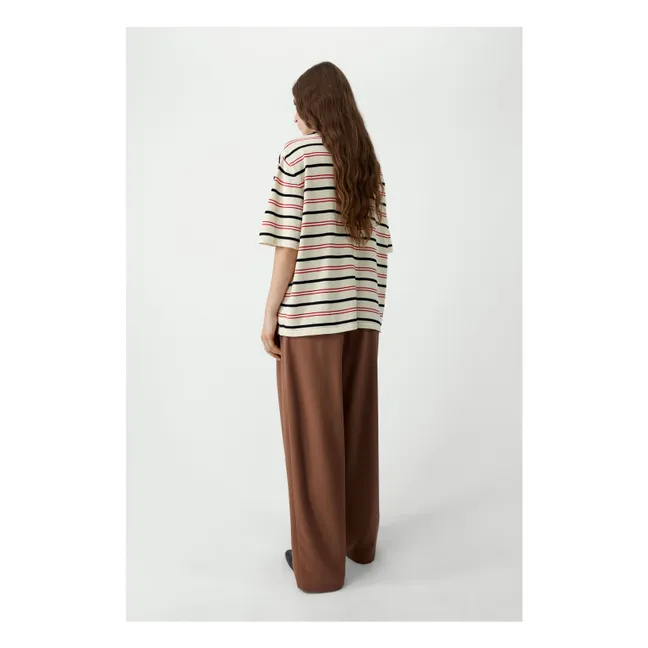 T-shirt Rayures Coton Bio | Ecru