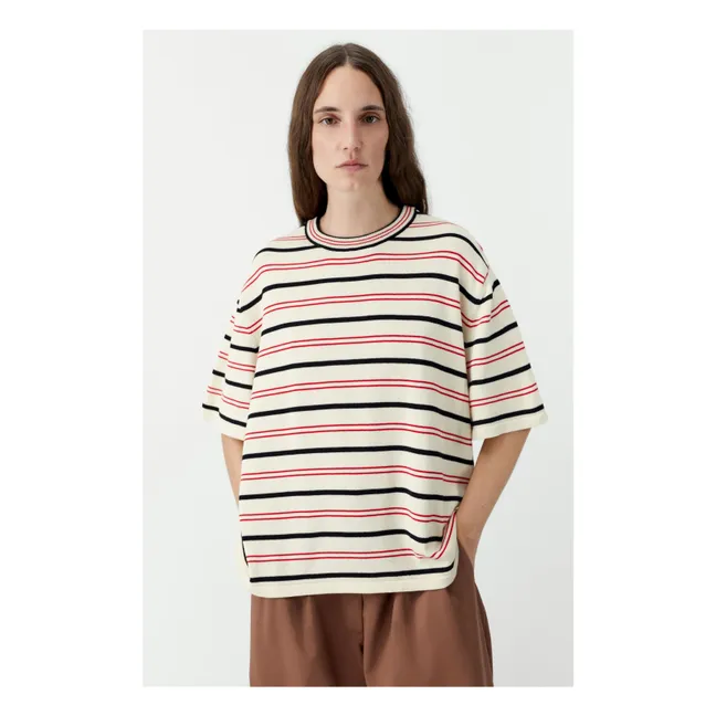 Camiseta de rayas de algodón ecológico | Crudo