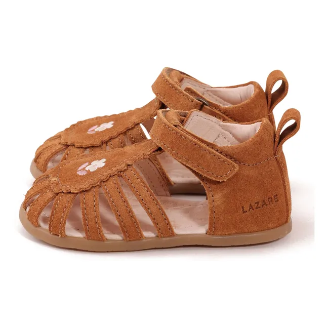 Sandalias bordadas con flores Colette | Camel