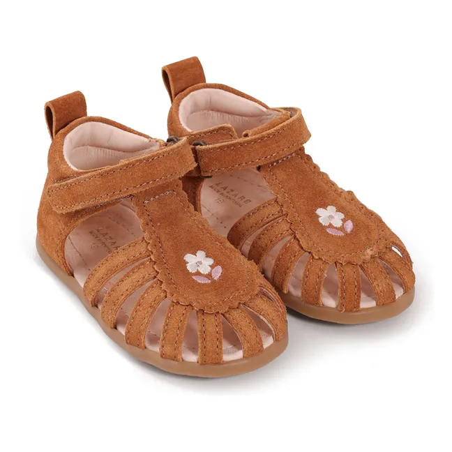 Sandalias bordadas con flores Colette | Camel