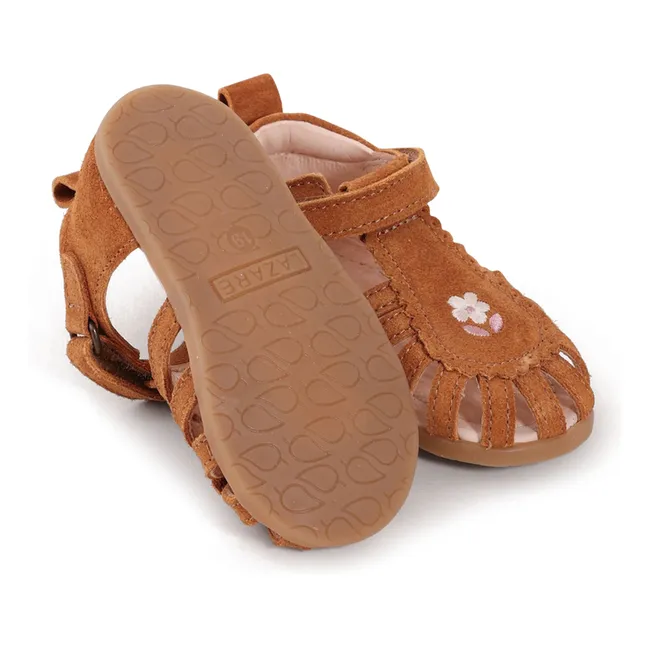 Sandalias bordadas con flores Colette | Camel