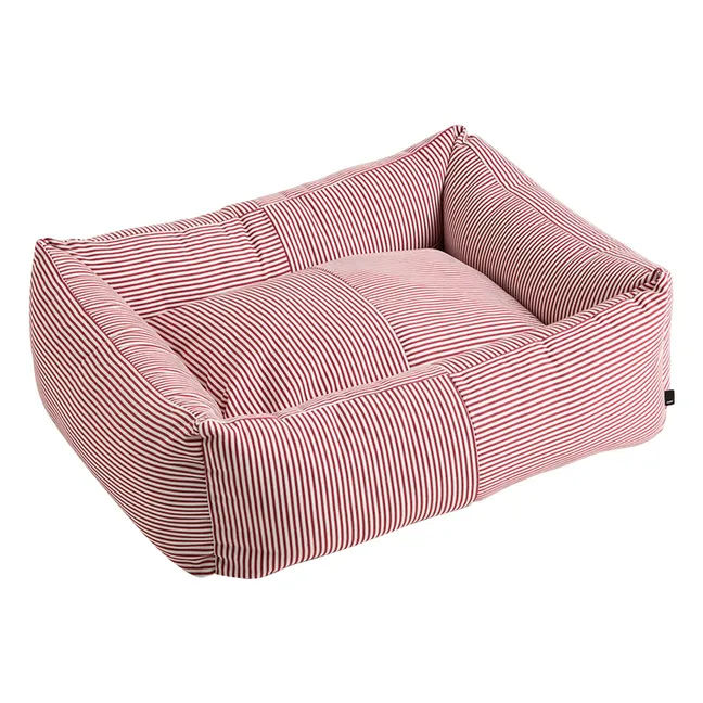Panier pour chien à rayures | Rouge