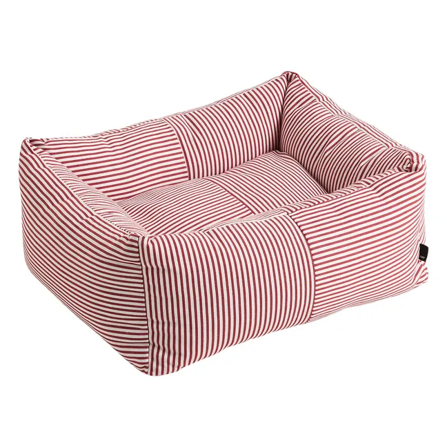 Panier pour chien à rayures | Rouge