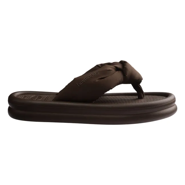 Over Puffed Up Flip Flops | Chocolate