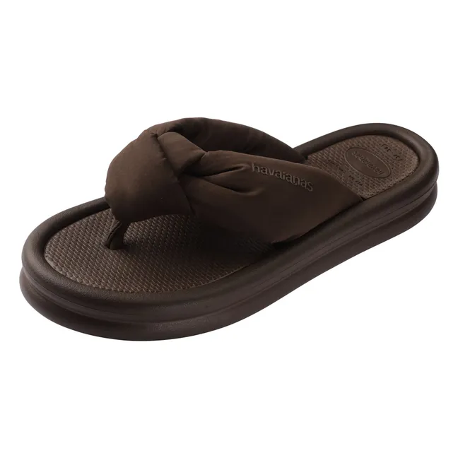 Over Puffed Up Flip Flops | Chocolate
