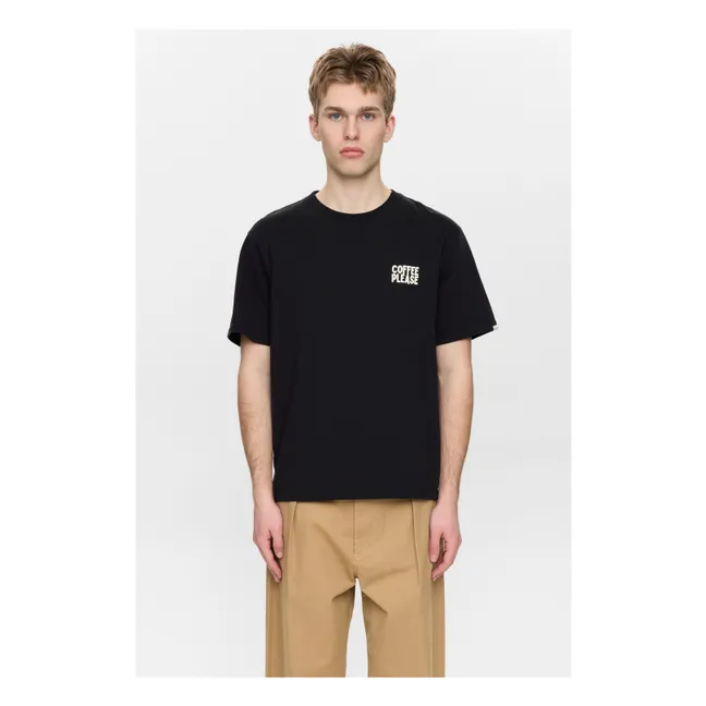 Akvillads Camiseta Coffee Please | Negro