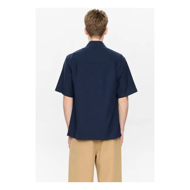 Akjesper Twill Short Sleeve Kimono | Dark Blue