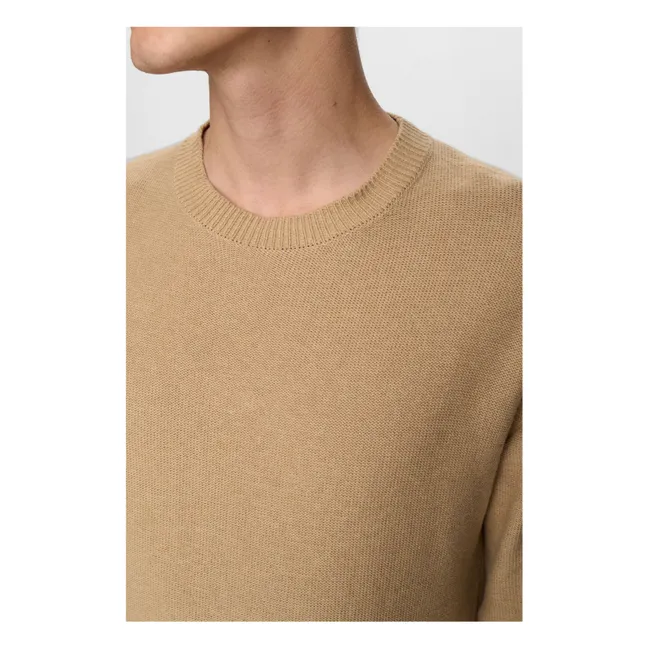 Akebbe Cotton Sweater | Taupe brown