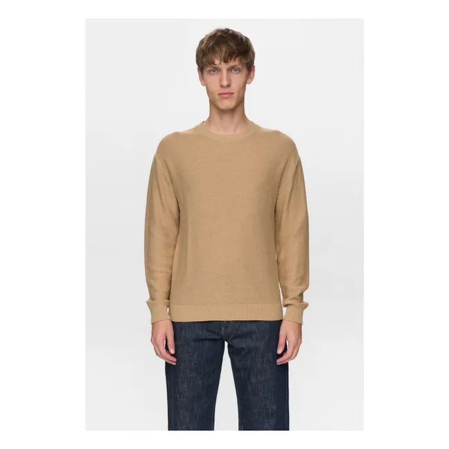 Akebbe Cotton Sweater | Taupe brown