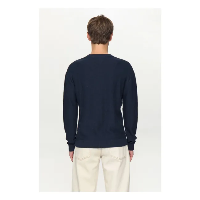 Akebbe Cotton Sweater | Dark Blue