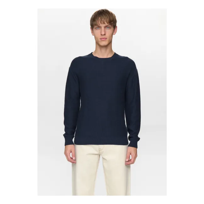 Akebbe Cotton Sweater | Dark Blue