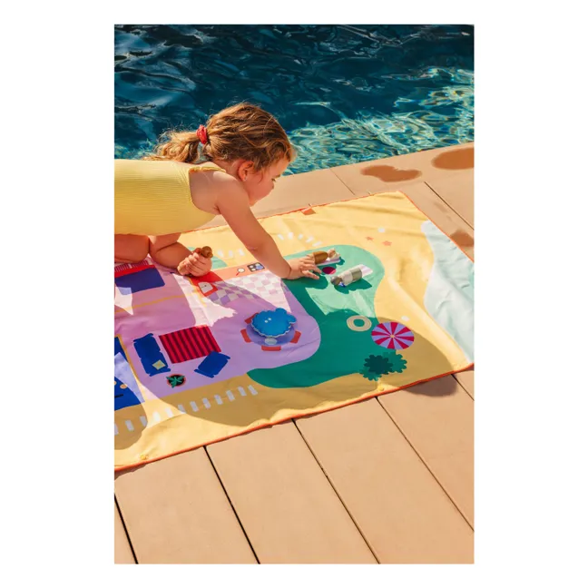 Serviette de plage en microfibre Maison de Poupées | Jaune