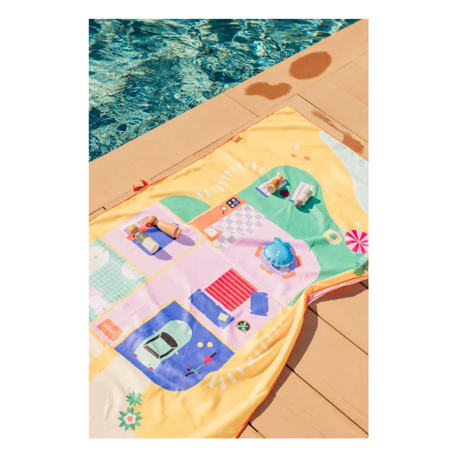 Serviette de plage en microfibre Maison de Poupées | Jaune