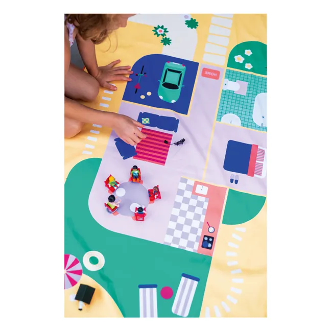 Maison de Poupées microfiber beach towel | Yellow