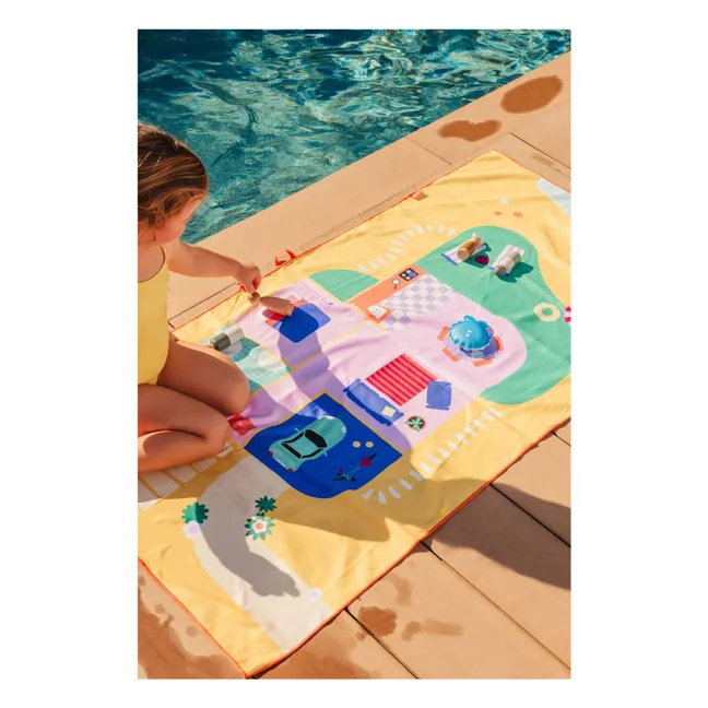 Serviette de plage en microfibre Maison de Poupées | Jaune