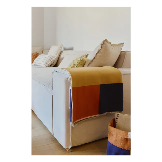 Color Composition wool throw | Beige
