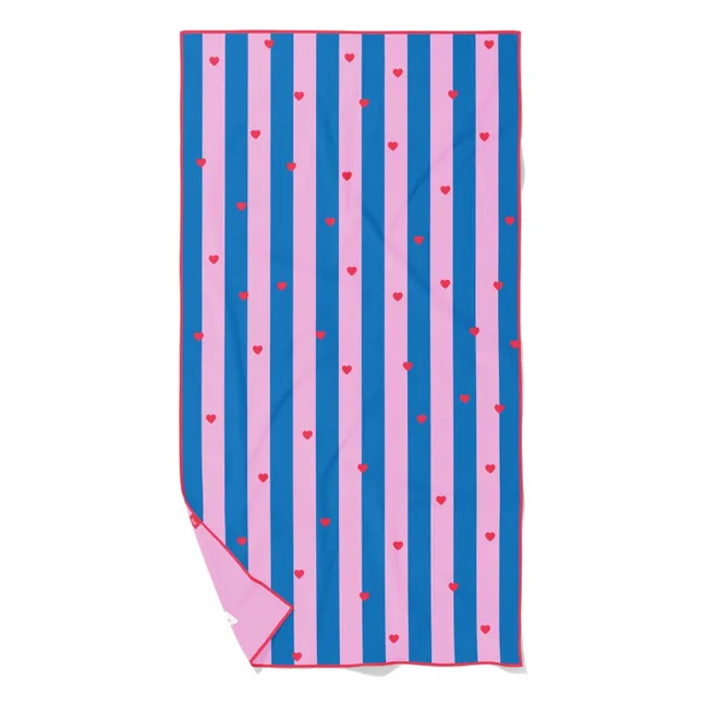 Toalla de playa de microfibra Phare Hearts | Rosa