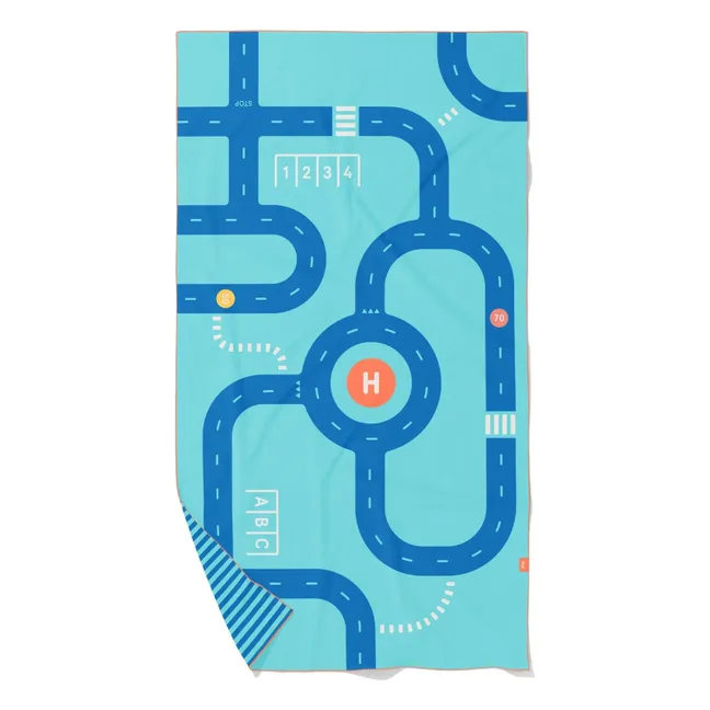 Serviette de plage en microfibre Circuit | Bleu