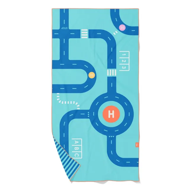 Serviette de plage en microfibre Circuit | Bleu