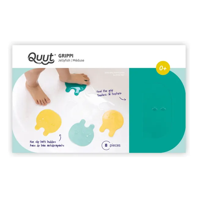 Anti-dérapants pour le bain Grippi - Set de 8 | Jaune