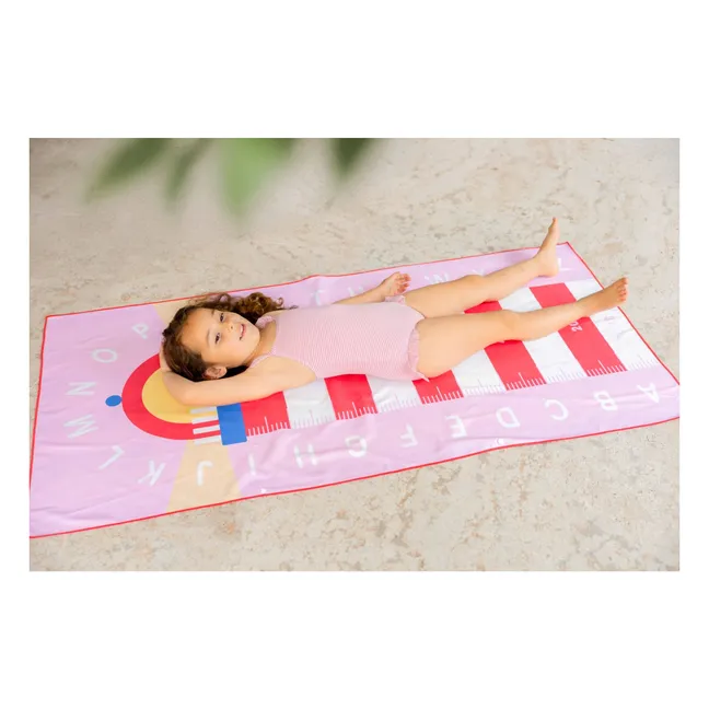 Serviette de plage en microfibre Phare Cœurs | Rose