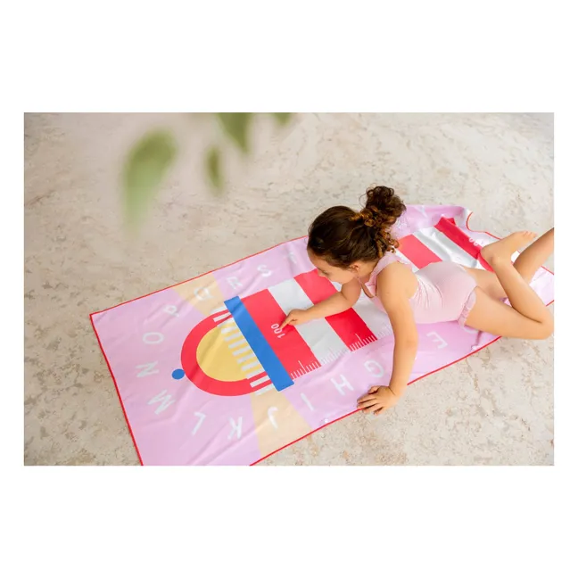 Serviette de plage en microfibre Phare Cœurs | Rose