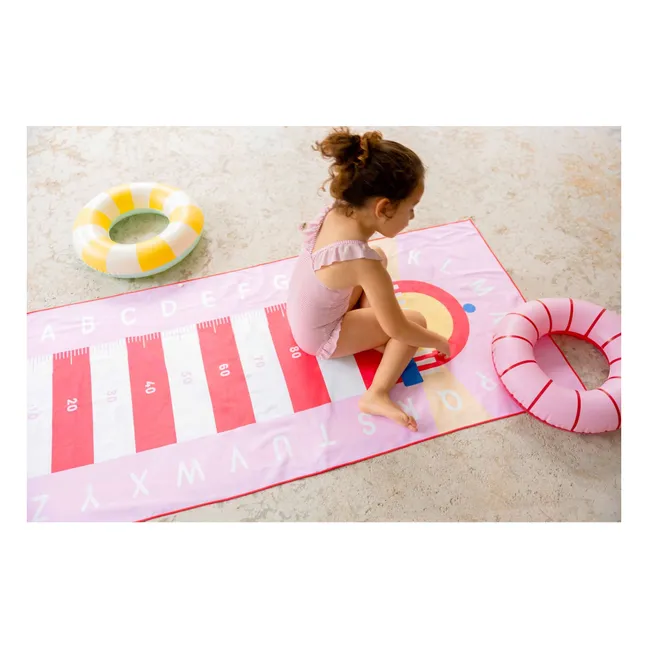 Serviette de plage en microfibre Phare Cœurs | Rose