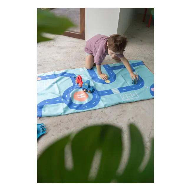 Serviette de plage en microfibre Circuit | Bleu