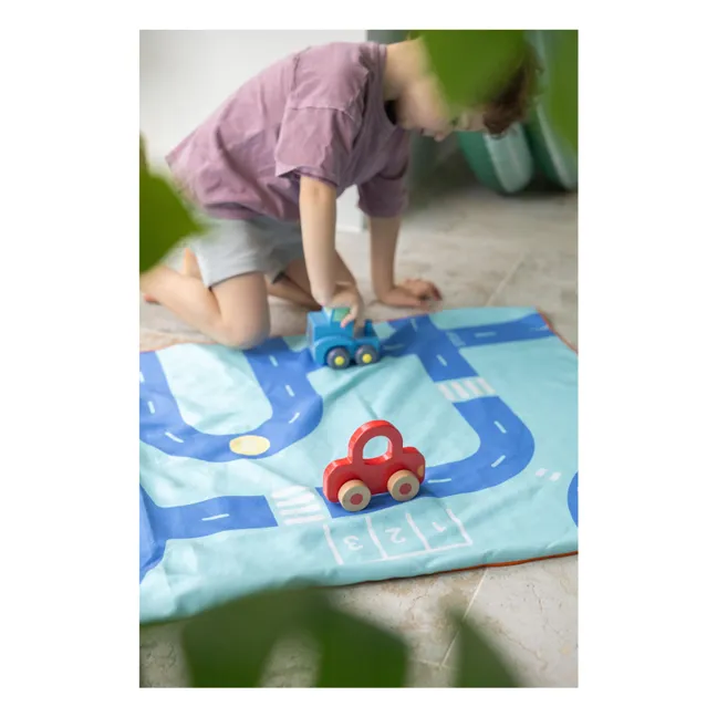 Serviette de plage en microfibre Circuit | Bleu
