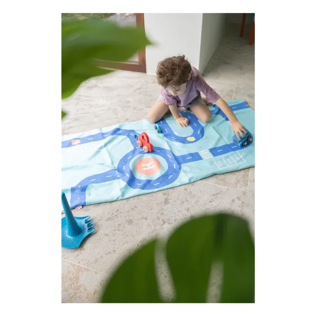 Serviette de plage en microfibre Circuit | Bleu