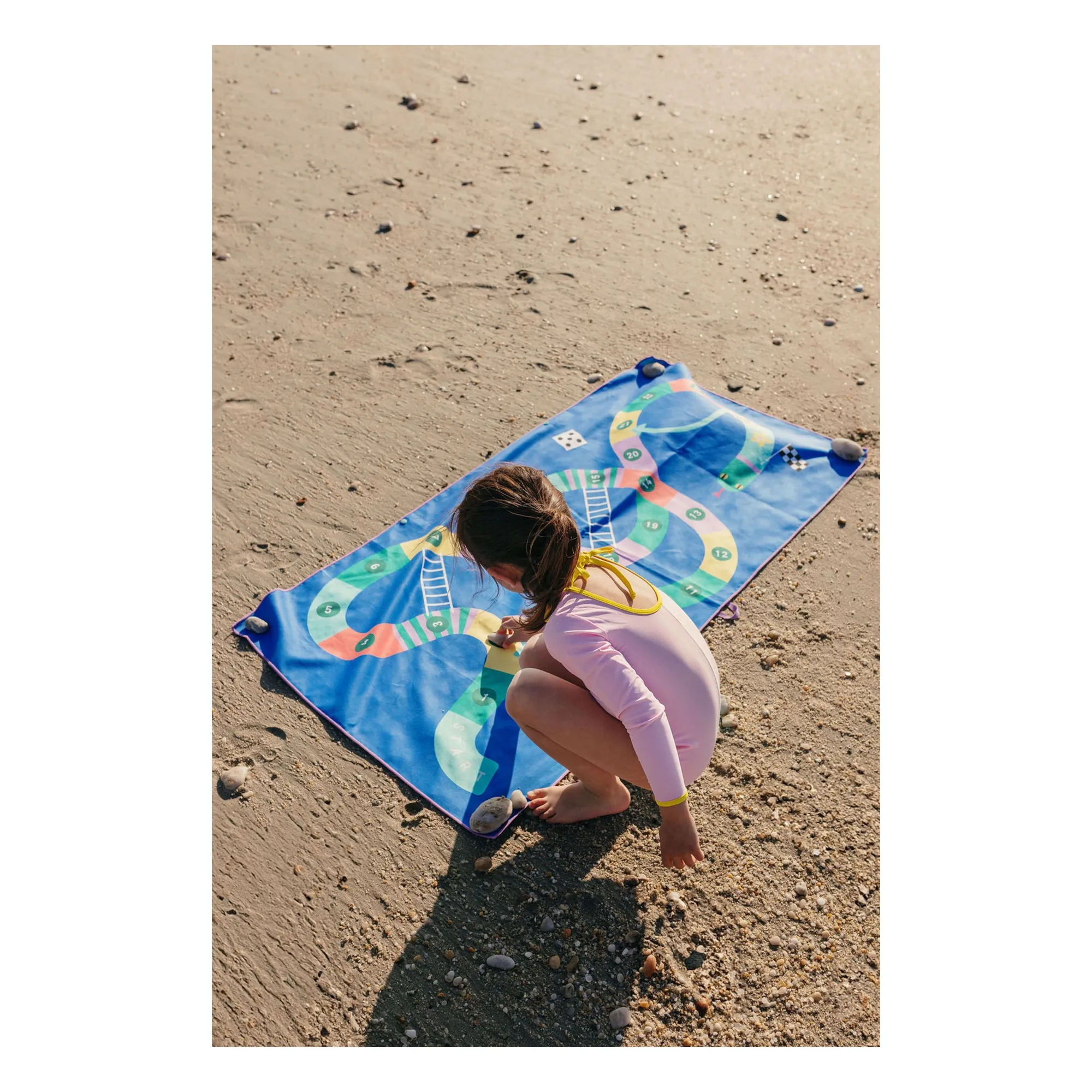 Serviette de plage en microfibre Echelle et Serpent | Bleu- Image produit n°1