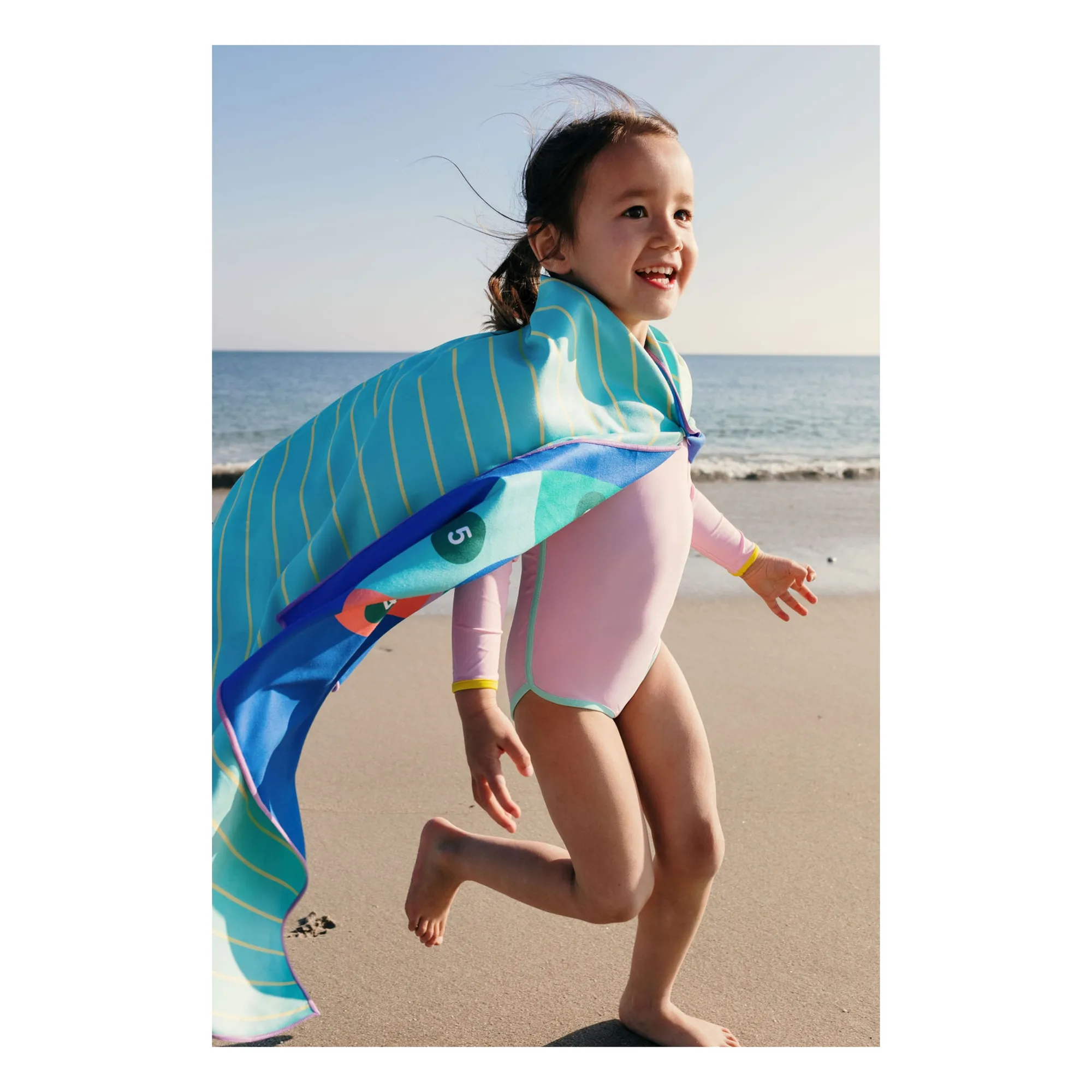 Serviette de plage en microfibre Echelle et Serpent | Bleu- Image produit n°4