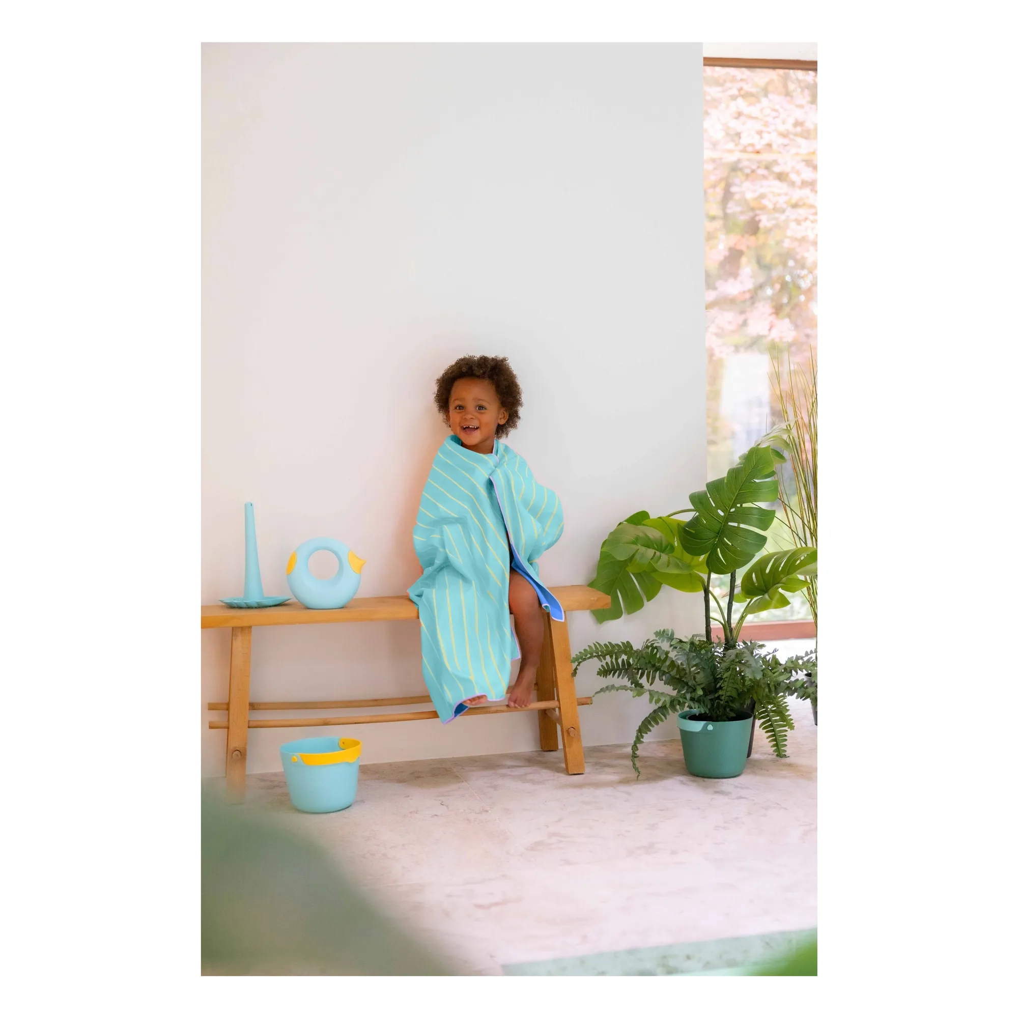 Serviette de plage en microfibre Echelle et Serpent | Bleu- Image produit n°5