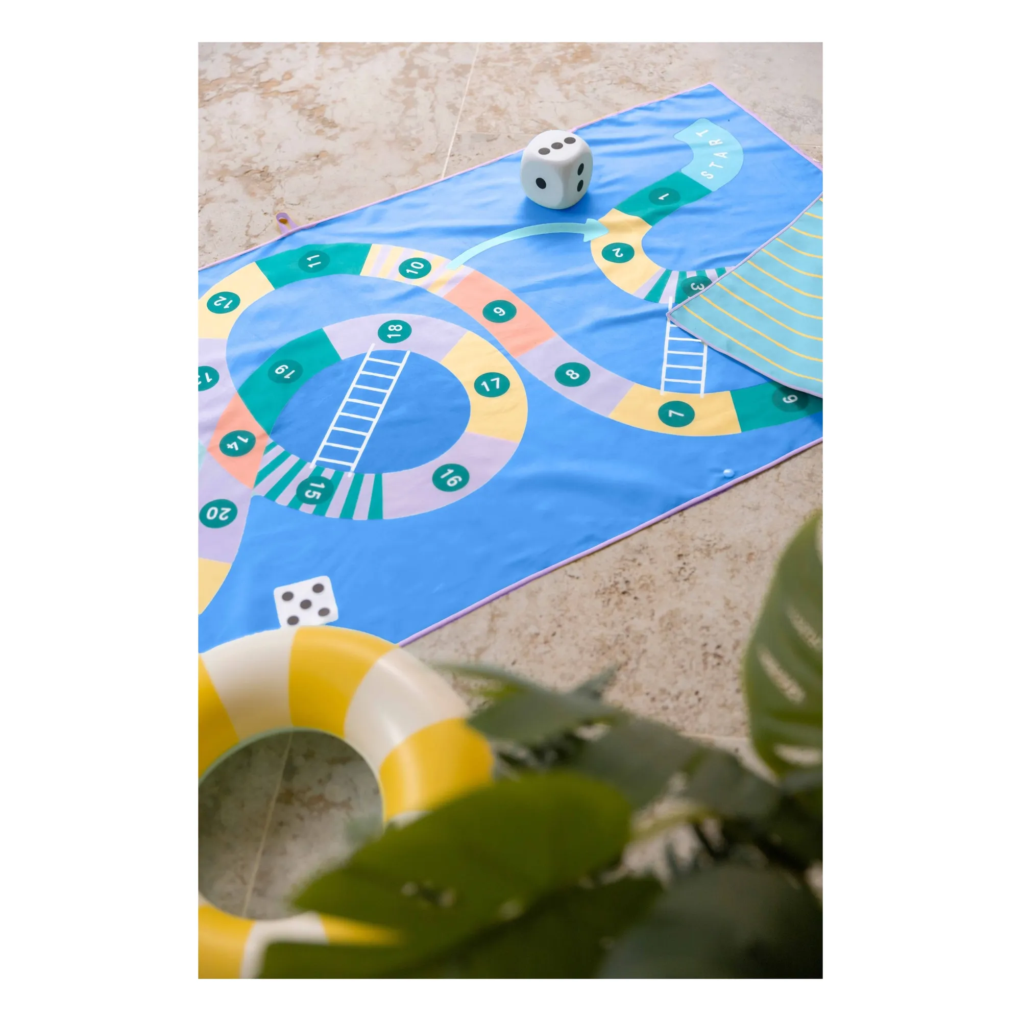 Serviette de plage en microfibre Echelle et Serpent | Bleu- Image produit n°2