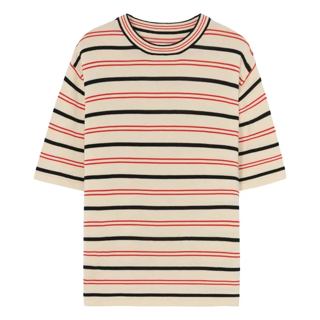 Camiseta de rayas de algodón ecológico | Crudo