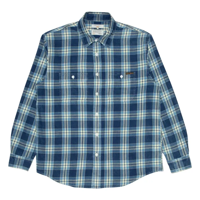Julian Worker Checkered Shirt | Blue