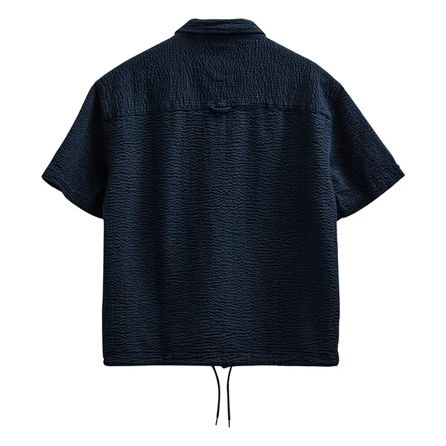 Akotto Seersucker shirt | Dark Blue