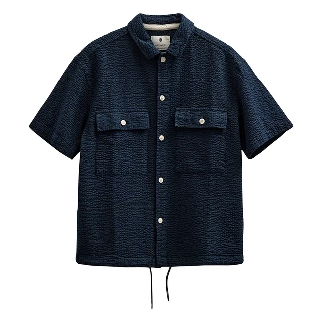 Akotto Seersucker shirt | Dark Blue