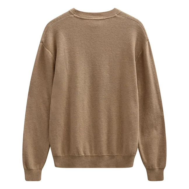 Akebbe Cotton Sweater | Taupe brown