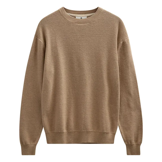 Akebbe Cotton Sweater | Taupe brown