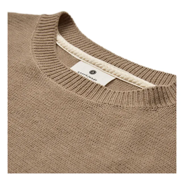 Akebbe Cotton Sweater | Taupe brown